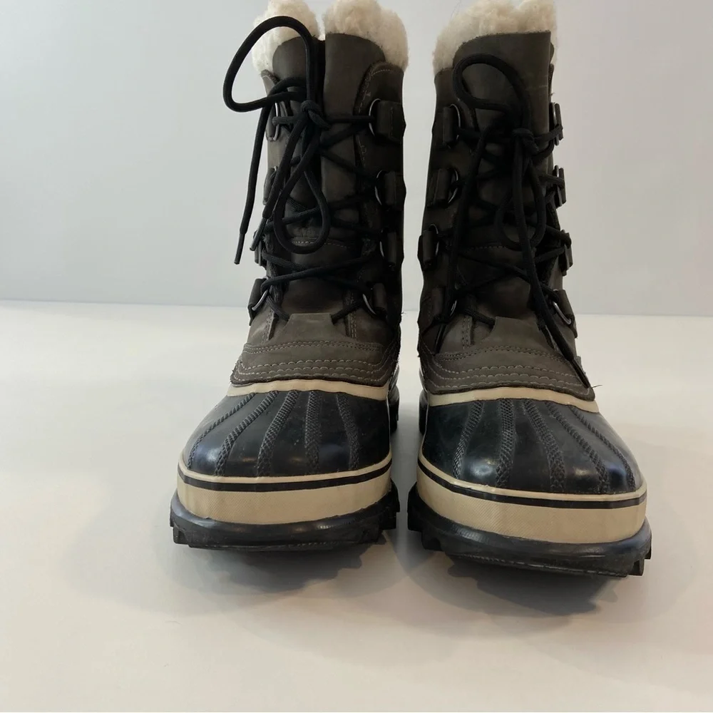 Sorel men Caribou style winter boots lace up shearling top warm lining size 10 - Picture 6 of 16
